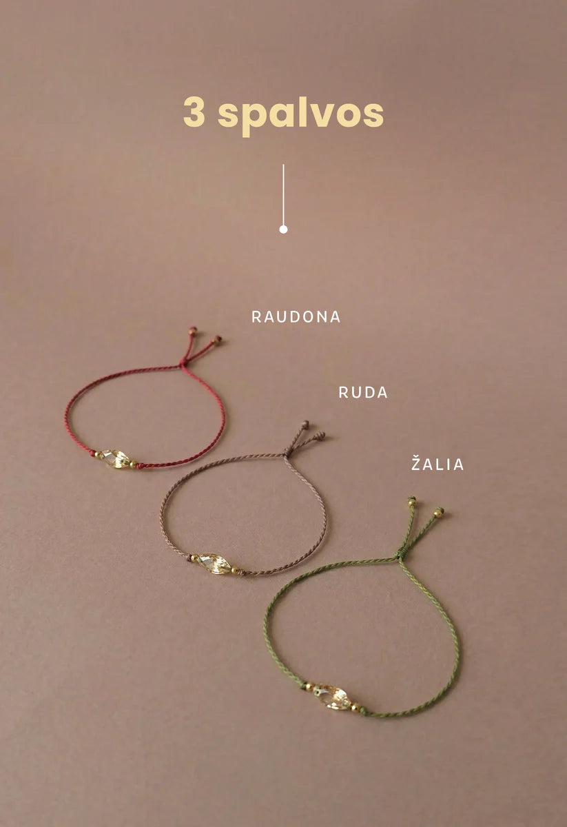 SELÉNE – Handgemaakte bruine macramé-armband met kristal