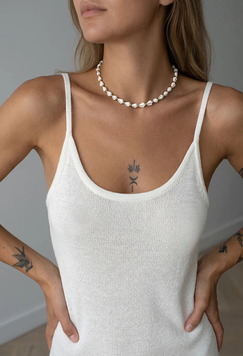LIFE'S A BEACH – Handgemaakte ketting met natuurlijke witte schelpen