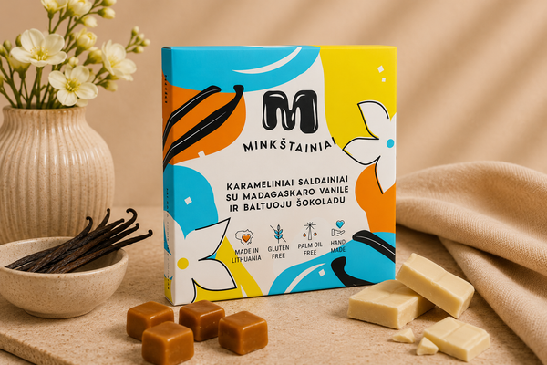 Karamelsnoepjes met witte chocolade en vanille uit Madagaskar