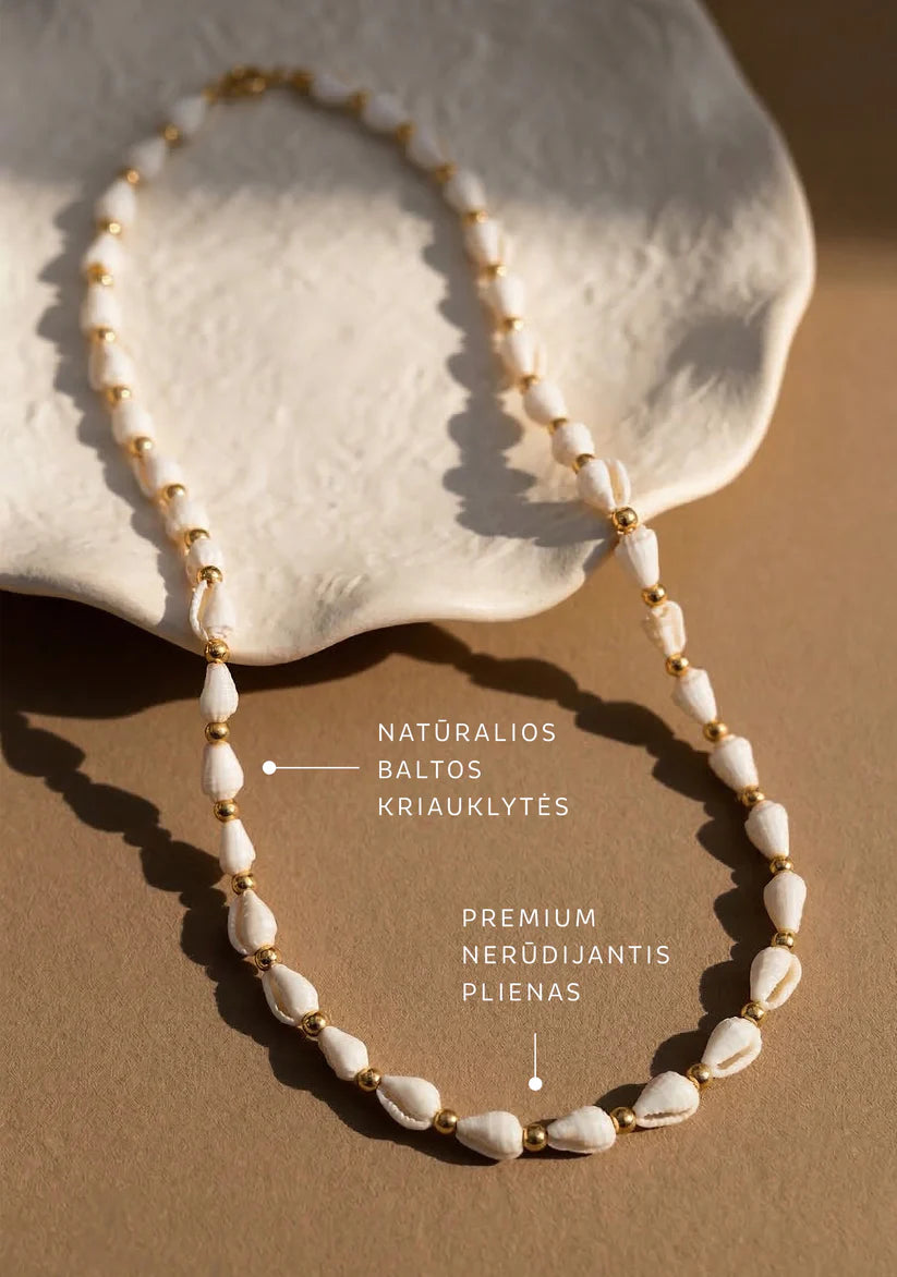 LIFE'S A BEACH – Handgemaakte ketting met natuurlijke witte schelpen