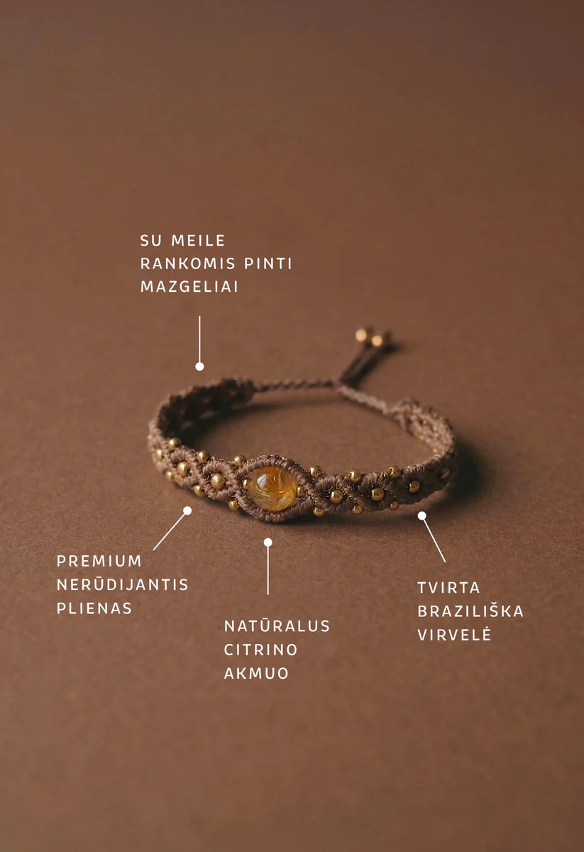 SOUL – Handgemaakte boho-armband met citrien
